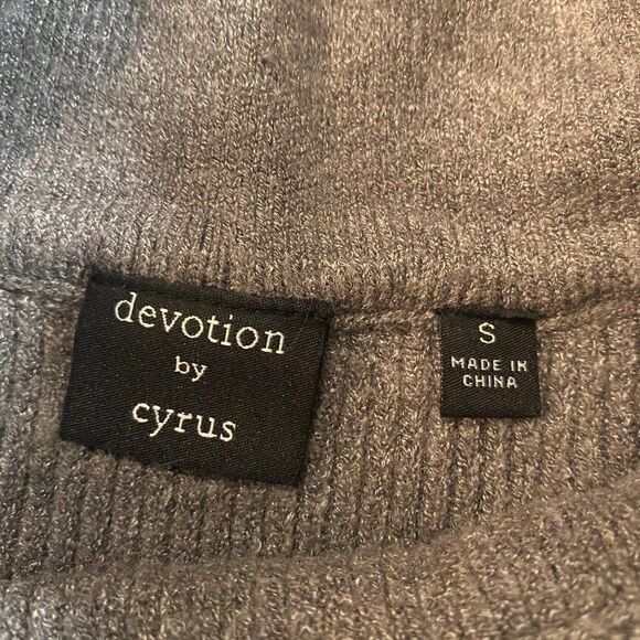 Devotion By Cyrus Womens Gray Cowl Neck Ribbed Hi Low Pullover Sweater Sz Small - Picture 4 of 7